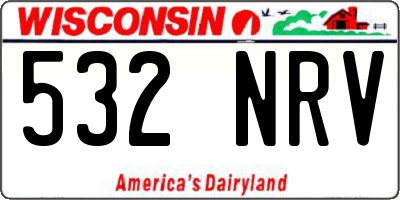 WI license plate 532NRV