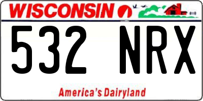 WI license plate 532NRX