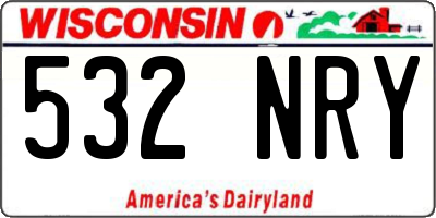 WI license plate 532NRY