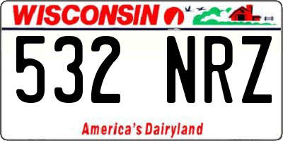 WI license plate 532NRZ