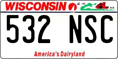 WI license plate 532NSC