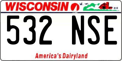 WI license plate 532NSE