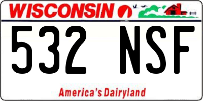 WI license plate 532NSF