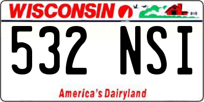 WI license plate 532NSI