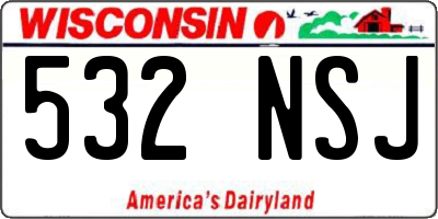 WI license plate 532NSJ