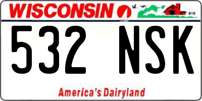 WI license plate 532NSK
