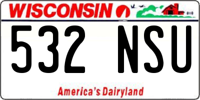 WI license plate 532NSU