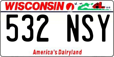 WI license plate 532NSY