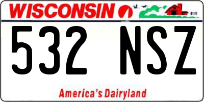WI license plate 532NSZ