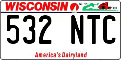WI license plate 532NTC