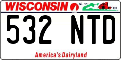 WI license plate 532NTD
