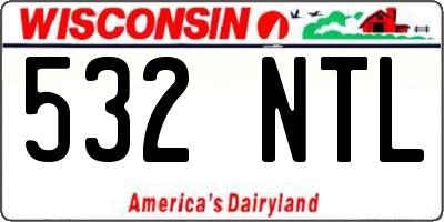 WI license plate 532NTL