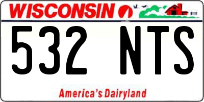 WI license plate 532NTS