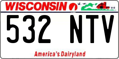 WI license plate 532NTV
