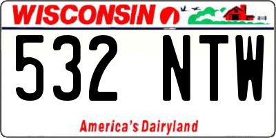 WI license plate 532NTW