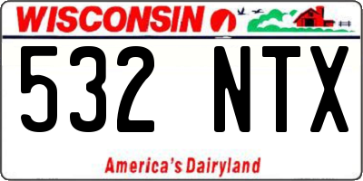 WI license plate 532NTX