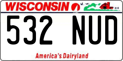 WI license plate 532NUD