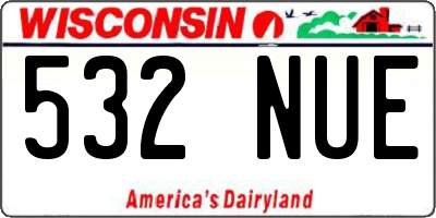 WI license plate 532NUE