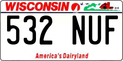 WI license plate 532NUF