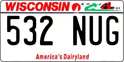 WI license plate 532NUG