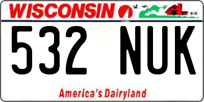 WI license plate 532NUK