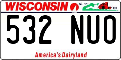 WI license plate 532NUO