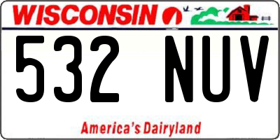 WI license plate 532NUV