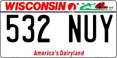 WI license plate 532NUY