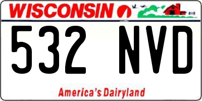 WI license plate 532NVD