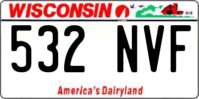 WI license plate 532NVF