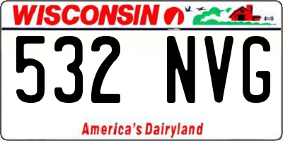 WI license plate 532NVG