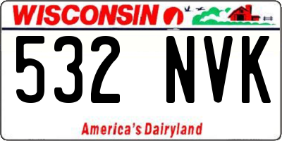 WI license plate 532NVK