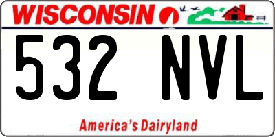WI license plate 532NVL