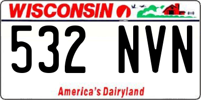 WI license plate 532NVN