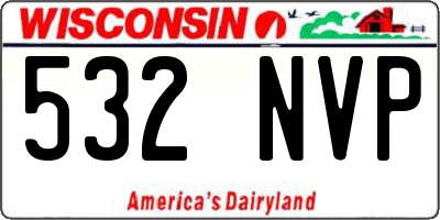 WI license plate 532NVP