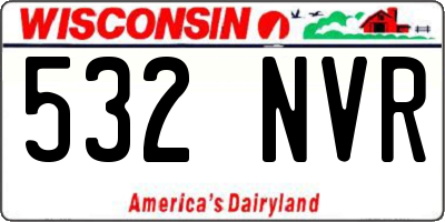 WI license plate 532NVR