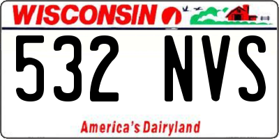 WI license plate 532NVS