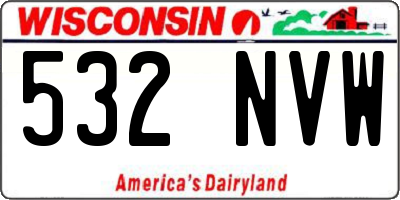 WI license plate 532NVW