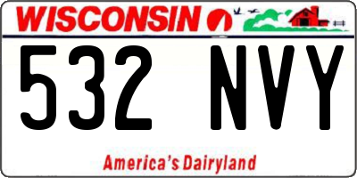 WI license plate 532NVY