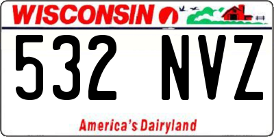WI license plate 532NVZ