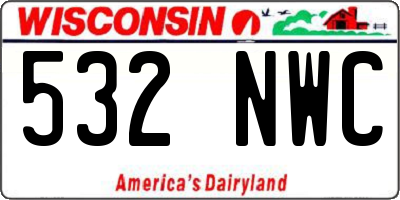 WI license plate 532NWC