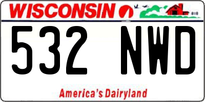 WI license plate 532NWD