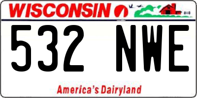 WI license plate 532NWE