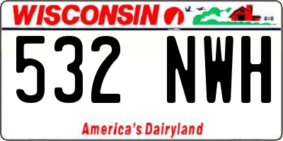 WI license plate 532NWH
