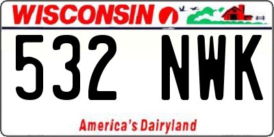 WI license plate 532NWK