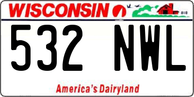 WI license plate 532NWL