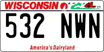 WI license plate 532NWN