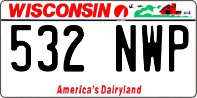 WI license plate 532NWP