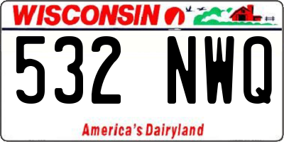 WI license plate 532NWQ