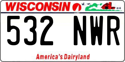 WI license plate 532NWR